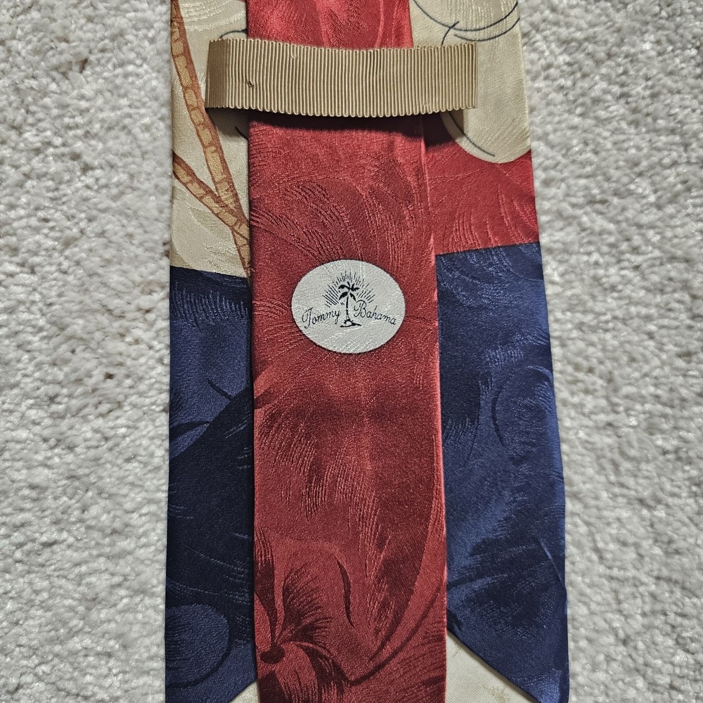 Tommy Bahama Men's Tie Coastal Ocean Boat‎ Tropical silk Travel Artsy Palm Trees - Picture 5 of 8